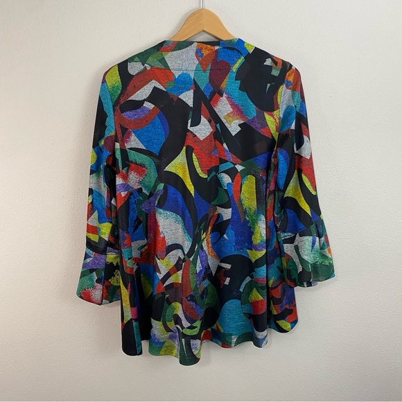 Ali Miles Abstract Art Colorful Cardigan Woman’s Size Medium - Picture 5 of 7